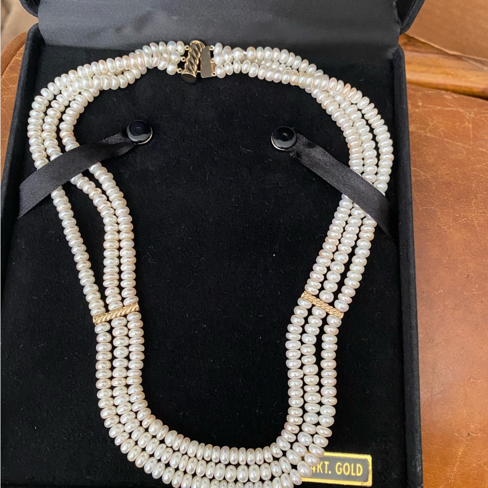 3-Row Pearl Necklace